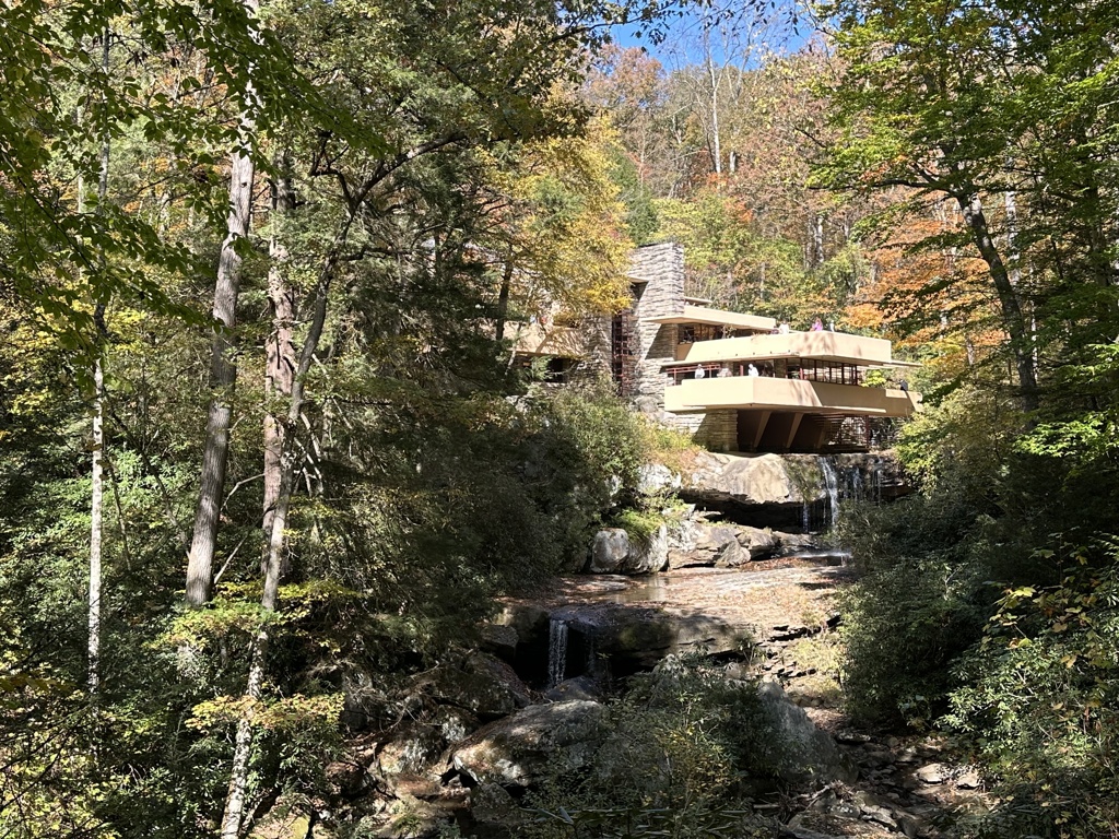 Fallingwater House in Southwestern Pennsylvania, architected by Frank Lloyd Wright